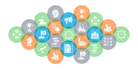 Start Up flat vector illustration. Time management, idea generation, presentation concept for banner, website design or landing web page.のイラスト素材