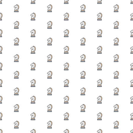Vector chess horse, knight piece, strategy pattern with various icons.のイラスト素材