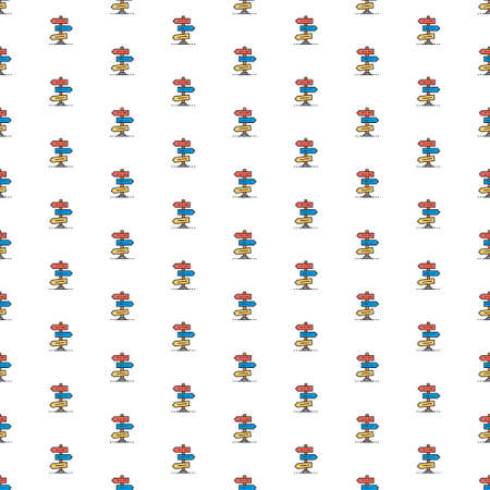 Vector traffic sign, intersection, crossroads pattern with various icons.のイラスト素材