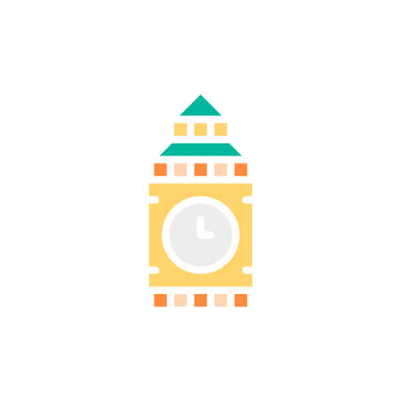Kiev, Ukraine - March 1, 2022: Vector Big Ben, United Kingdom, landmark white line icon.のイラスト素材
