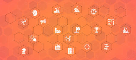 Start up website vector banner design. Time management, idea generation, presentation promotion illustration concept.のイラスト素材