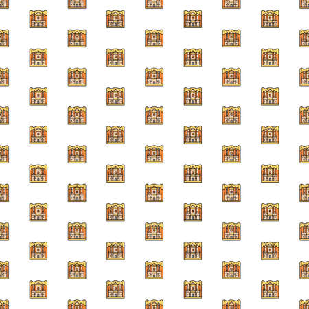 Kiev, Ukraine - March 1, 2022: Vector Monastery of Petra, Jordan, landmark pattern with various icons.のイラスト素材