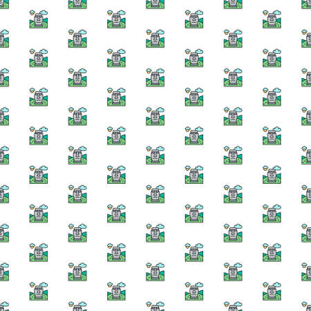 Vector Easter Island, Chile, landmark pattern with various icons.のイラスト素材