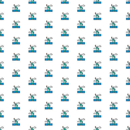 Vector Statue of Liberty, USA, landmark pattern with various icons.のイラスト素材