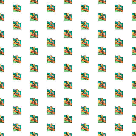 Vector Great Wall of China, landmark pattern with various icons.のイラスト素材