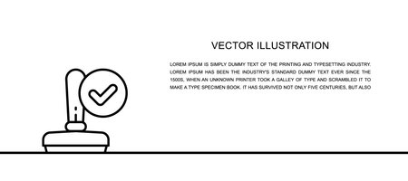 Vector approved stamp, accepted one line icon. Continuous one line illustration.のイラスト素材