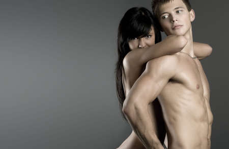 Portrait of the young handsome coupleの写真素材