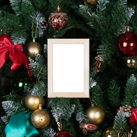 Christmas photo frame. Ready for your picture or textの写真素材