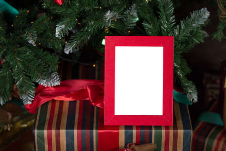Christmas photo frame. Ready for your picture or textの写真素材
