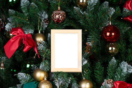 Christmas photo frame. Ready for your picture or textの写真素材