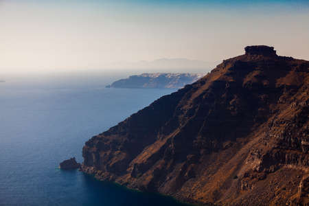 Famous Skaros Rock, Santorini island, Greeceの写真素材