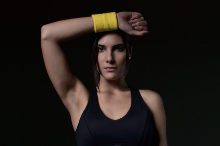 beautiful fitness woman working outの写真素材