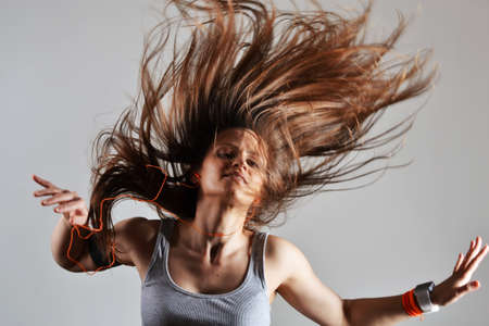 beautiful fitness woman dancingの写真素材
