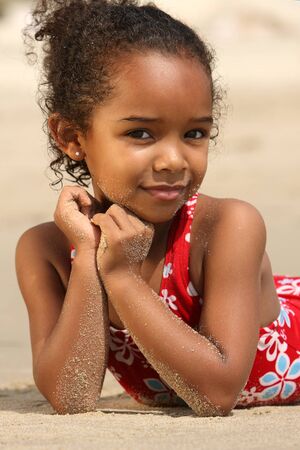 Child on a beachの写真素材