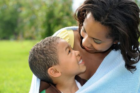 African American Mother and Childの写真素材