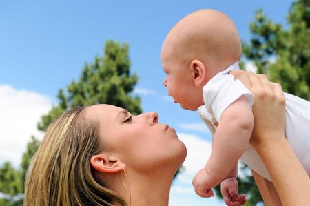 Loving Mother and Baby