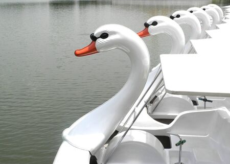 a fun duck boat at the river                               のeditorial素材