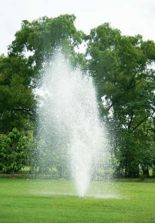 Fountains in parkの写真素材