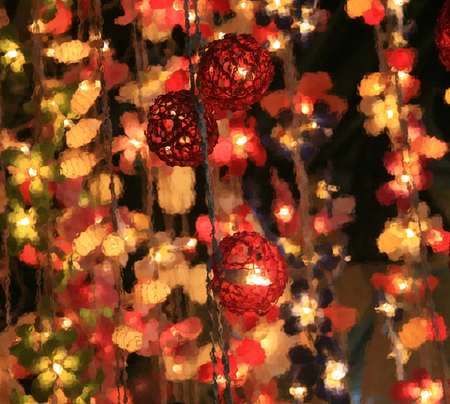 string of lights for christmasの写真素材