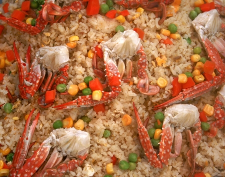 The crab fired rice thai foodの写真素材
