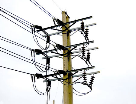 electric cable on concrete pole