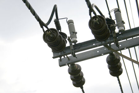 electric cable on concrete pole