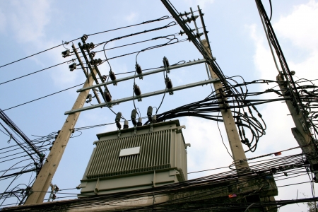 Transformer on high power station 