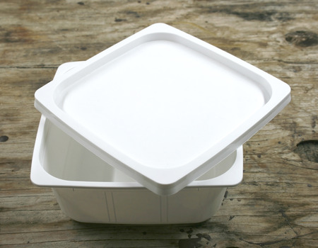 close up white plastic box の写真素材