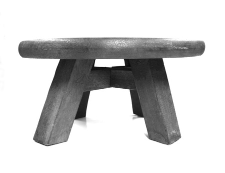 wooden stool isolated on white