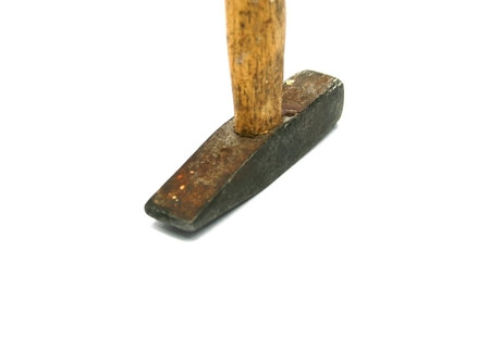 Old hammer isolated in white background