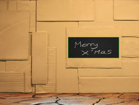 Background of paper wall with merry x'mas textureの写真素材