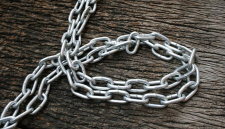 chain on wooden for background