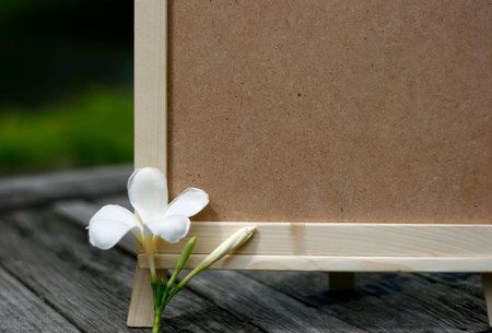 Wooden menu board with clipping pathの写真素材