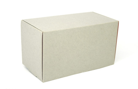 Closed cardboard box isolated on white 
