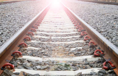 Long Railway for train with sun light
