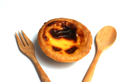 egg tart isolated on white