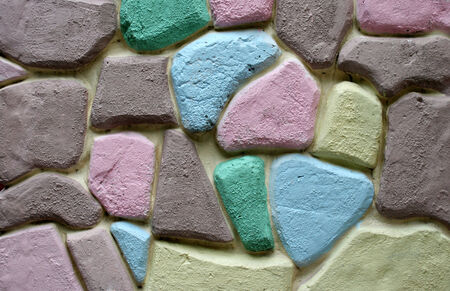 colorful stone block wallの写真素材