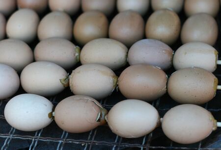 Roasted egg on the stoveの写真素材