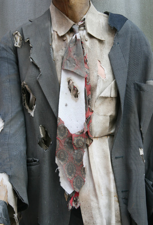 wearing a ripped and holeの写真素材