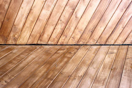 Brown wood plank wall texture backgroundの写真素材