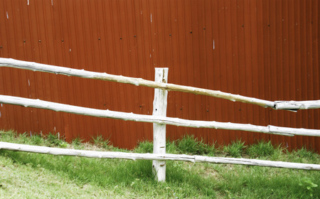 Wooden fence at farmの写真素材