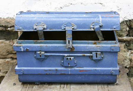 Old dirty metal boxの写真素材