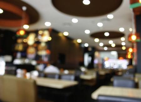 Blurred background : Customer at restaurant blur background with bokehの写真素材