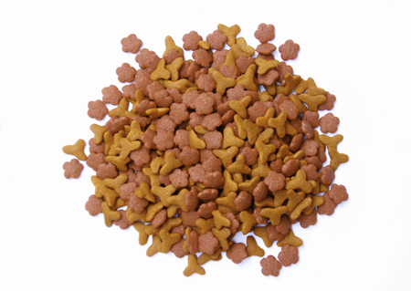 Cat food isolated on white