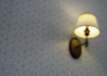 Blurred background : Close up of wall mounted lampの写真素材