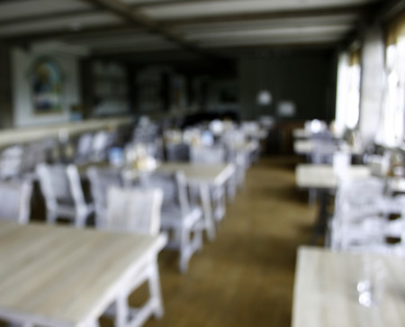 Blurred background :  restaurant blur background with bokehの写真素材