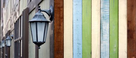 abstract grunge wood texture background and lampの写真素材