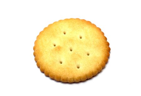 crispy cracker isolated on white backgroundの写真素材