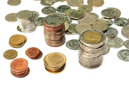Thai coins on isolated background