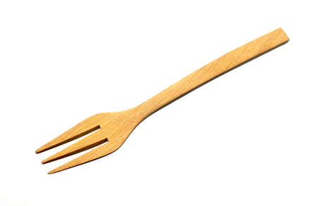 Wooden fork isolated on white